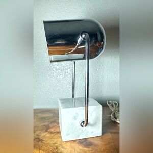 1970’s Italian Postmodern Design Chrome & Marble Spotlight